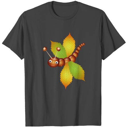 Butterfly made of chestnuts and chestnut leaves T Shirts