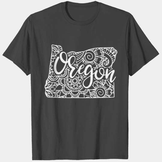 Oregon State Mandala USA America Pretty Floral T Shirts