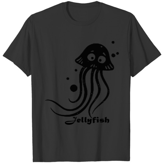 Jelly Fish Cool Black Funny T-shirt
