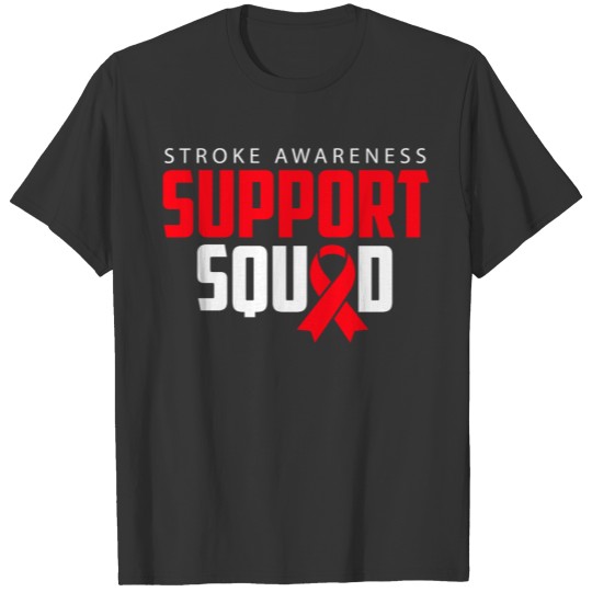 Stroke Awareness Red Ribbon Support Squad T-shirt