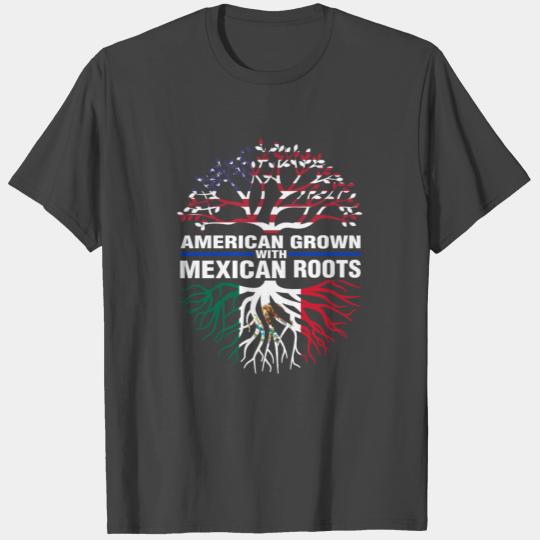 American Grown With Mexican Roots Fun Gift T Shirts
