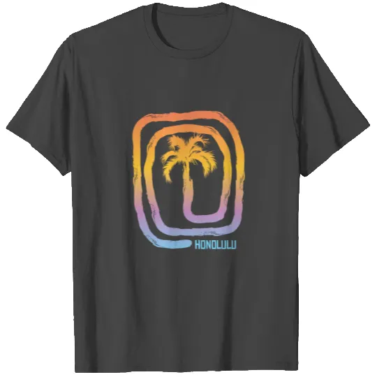Cool Honolulu Oahu Hawaii Beach Palm Tree T Shirts