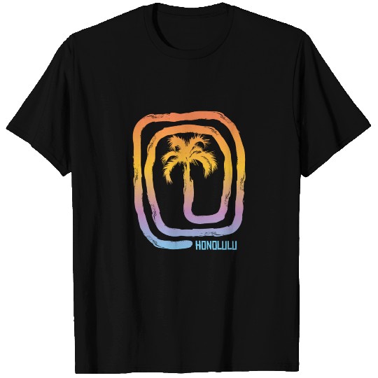 Cool Honolulu Oahu Hawaii Beach Palm Tree T Shirts