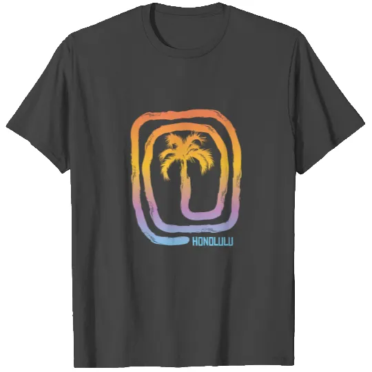 Cool Honolulu Oahu Hawaii Beach Palm Tree T Shirts