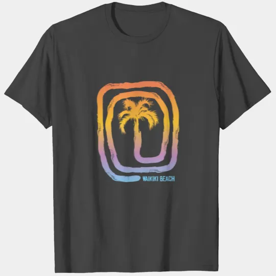 Waikiki Beach Oahu Hawaii Fan Vacation Souvenir T Shirts