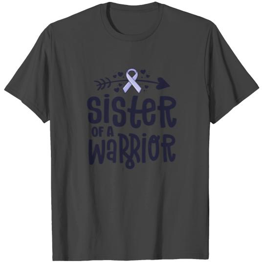 Sister Of A Warrior Periwinkle Stomach Cancer T Shirts