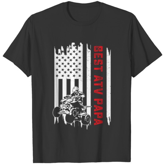 American Flag ATV Papa Shirt, Quad Bike, Four Whee T-shirt