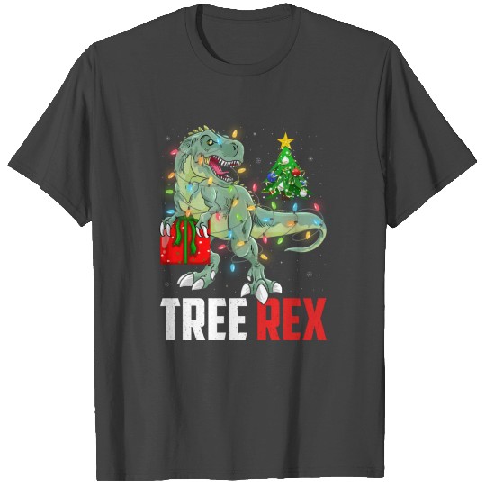 Christmas Dinosaur Tree Rex Pajamas Men Boys Kids T Shirts