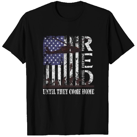 RED Friday Remember Everyone Deployed US Flag Army T Shirts