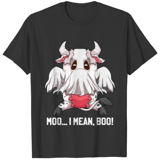Moo I Mean Boo Ghost Cow Funny Halloween Costume B T-shirt