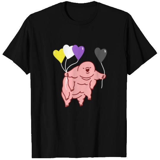 Tardigrade Heart Balloon Nonbinary Pride T Shirts