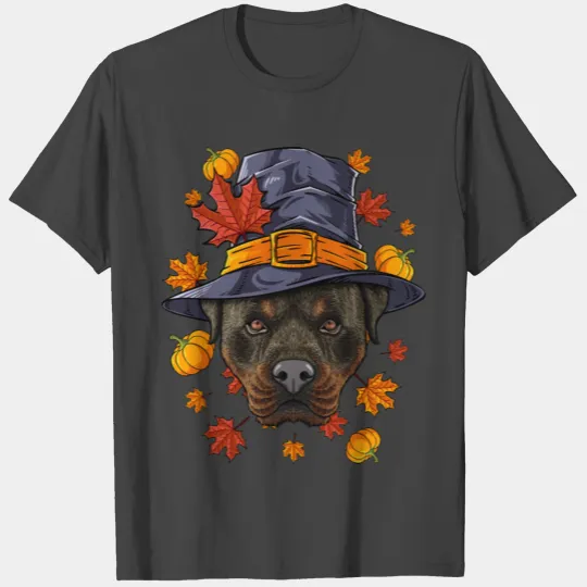 Thanksgiving Rottweiler Pilgrim Costume Fall Autum T Shirts