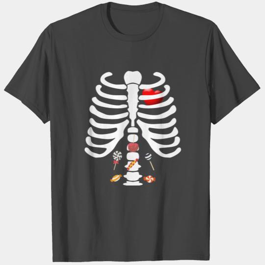 Skeleton Rib Cage Heart Candy Cute T Shirts