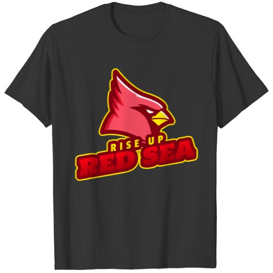 Rise Up Red Sea Cardinal Bird Football T Shirts