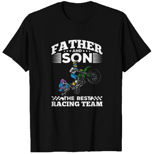 Father and Son the best racing team, motocross T Shirts