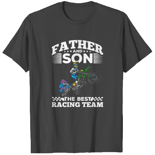 Father and Son the best racing team, motocross T Shirts