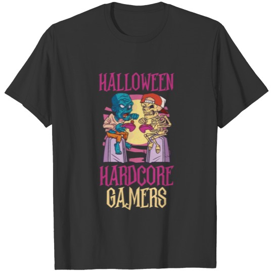 Halloween Hardcore Gamers Skeleton Video Gaming T-shirt