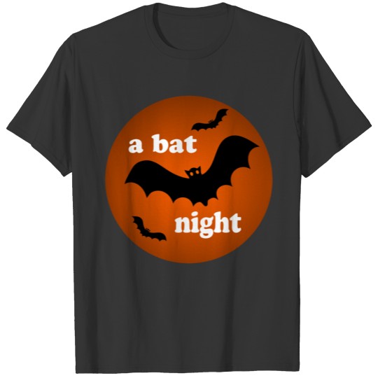 Halloween a bat night orange moon joke T Shirts