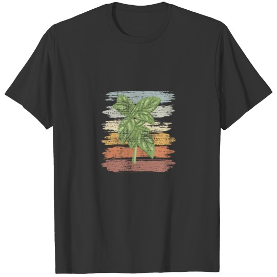 Herbal Basil-Herb Retro Design T Shirts