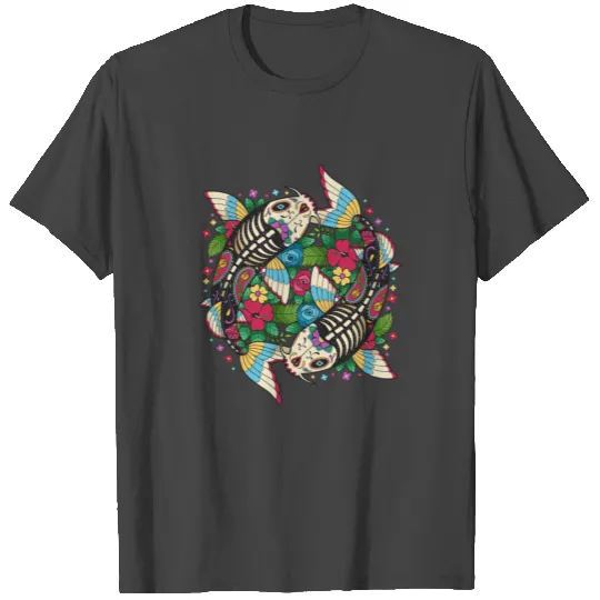 Koi Carp Sugar Skull Calavera T Shirts