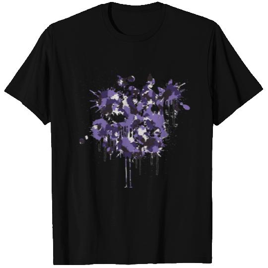 Purple Camo Paint Splash T Shirts