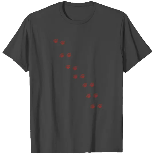 Cat Paw Prints Vintage Distressed (Dark Red) T Shirts