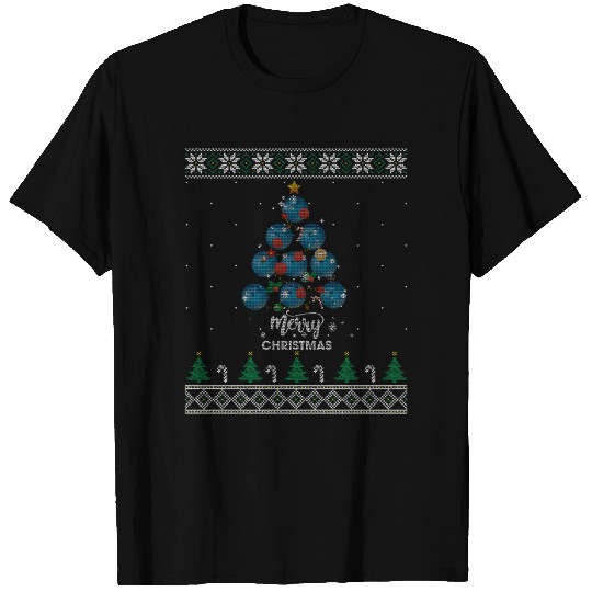 Bowling Christmas Tree Xmas Gift For Bowling Lover T Shirts