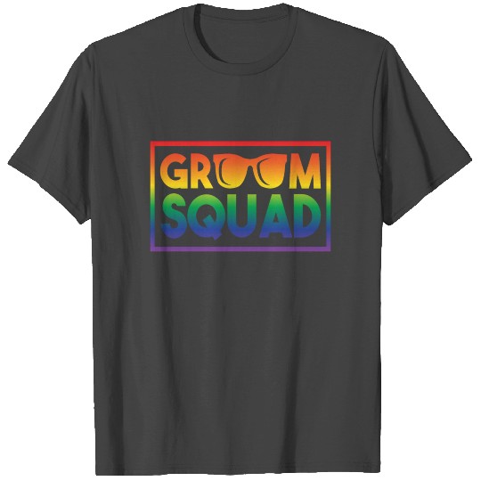 Gay Groom Squad LGBT Wedding Apparel T Shirts