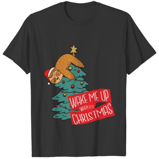 Sloth Christmas Tree Xmas eve X-mas Santa Gift T-shirt