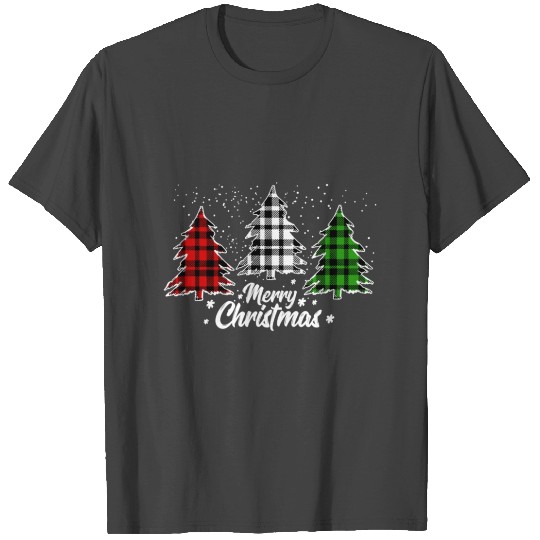 Christmas Tree Buffalo Plaid Red White Green Xmas T Shirts