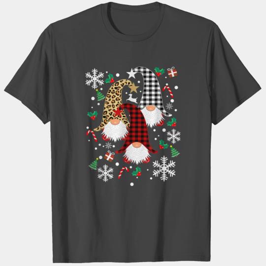 Gnomes Buffalo Plaid Leopard Christmas Tree Sata T Shirts
