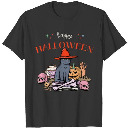 Halloween T Shirt Cat T-shirt