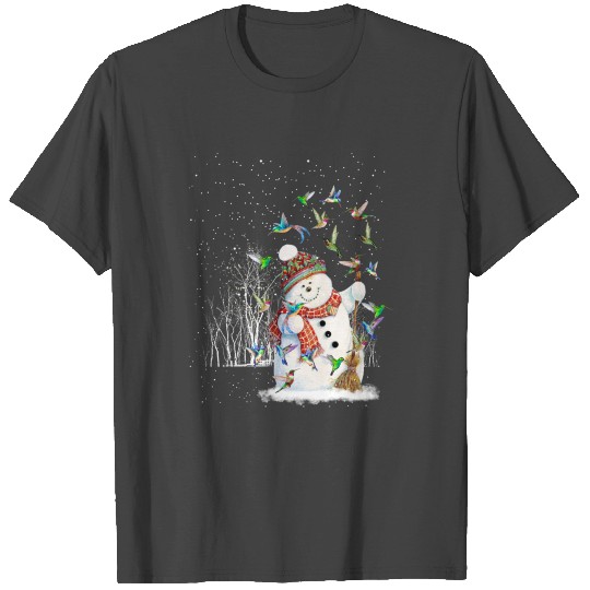 Hummingbird Snowman Merry Christmas T Shirts