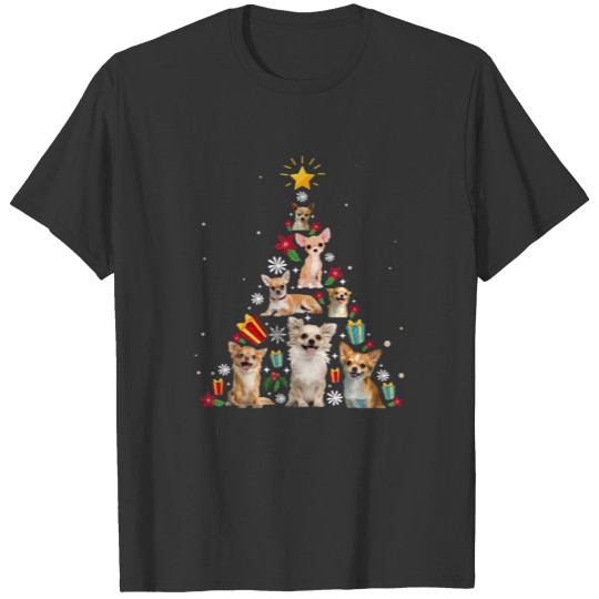 Chihuahua Dogs Christmas Tree Funny Dog Xmas Gift T Shirts