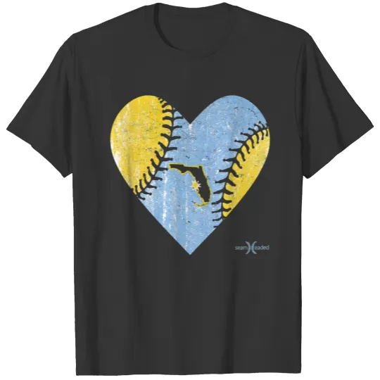 Vintage Tampa Bay Baseball Heart with Sun Ray T Shirts