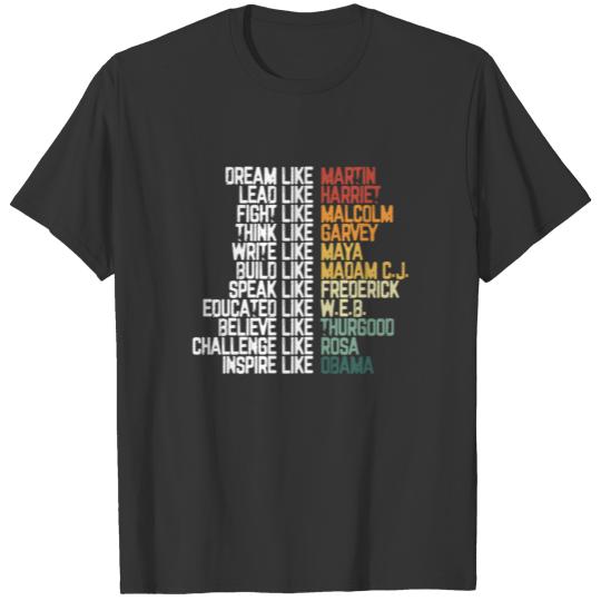 African American Leaders Black History Month T Shirts