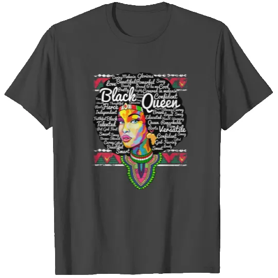 Black Queen Educated Melanin Black History Month T Shirts