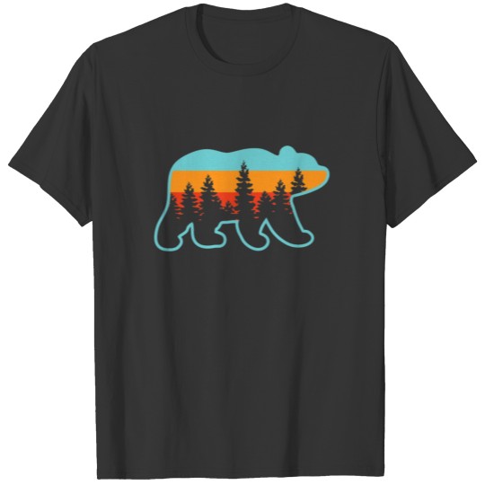 Bear Mountain Scene Cute Wildlife Camping T-shirt