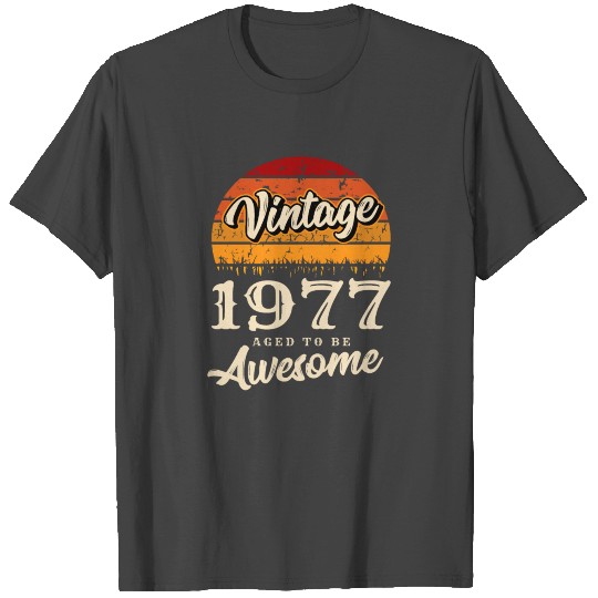 1977 Vintage born in Retro age Birthday gift idea T Shirts