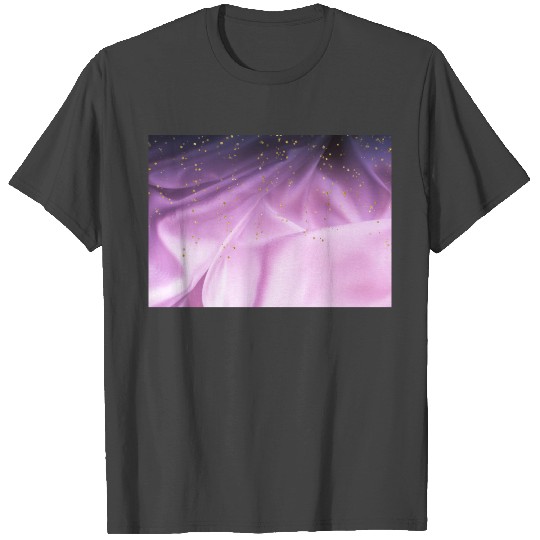 Purple Satin Gold Glitter T Shirts