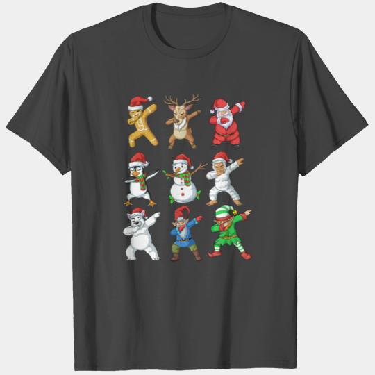 Dabbing Santa Elf Friends Christmas T Shirts