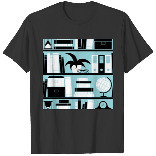 Bookcase / Study Fun Pattern T-shirt