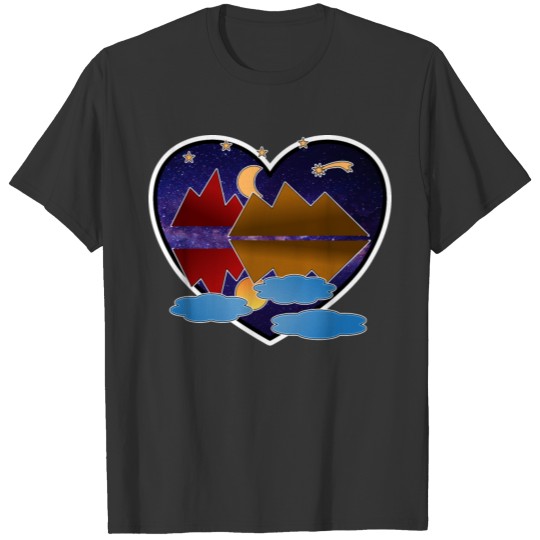 Mountain nature day and night T-shirt