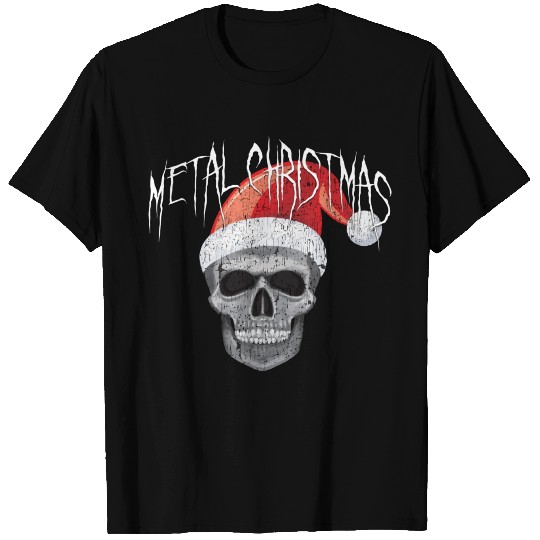 Heavy Metal Christmas Skull Santa T Shirts