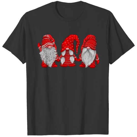 Three gnomes in red costume Christmas Hanging With T-shirt