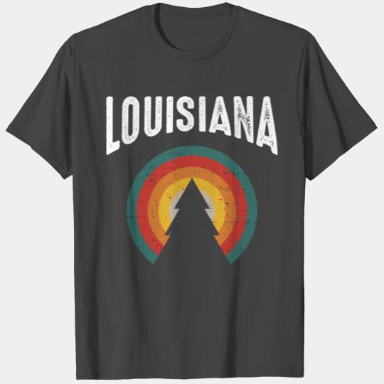 Louisiana Vintage Sunset Outdoors Hiking Souvenir T Shirts