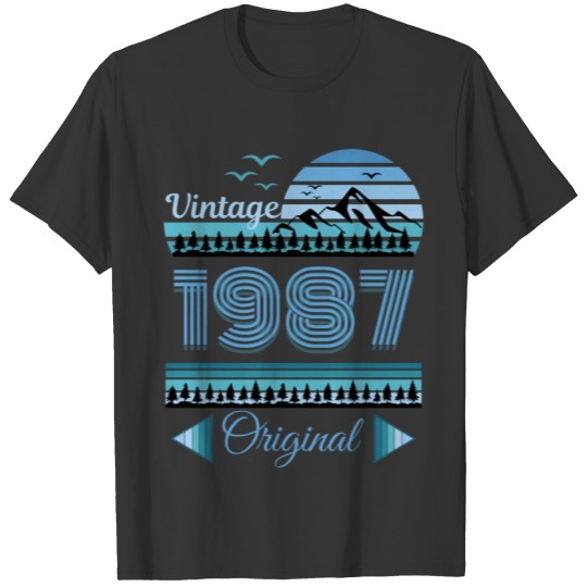 vintage original bleu créé en 1987 T-shirt