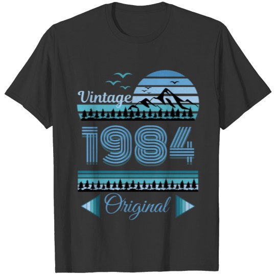 vintage original bleu créé en 1984 T-shirt