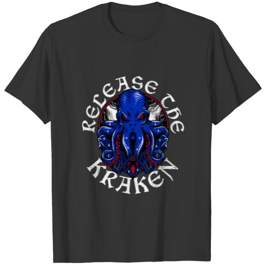 Release The Kraken Red White Blue Octopus T-shirt
