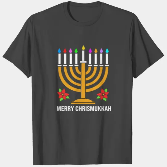 Christmas Hanukkah Menorah Merry Chrismukkah T Shirts